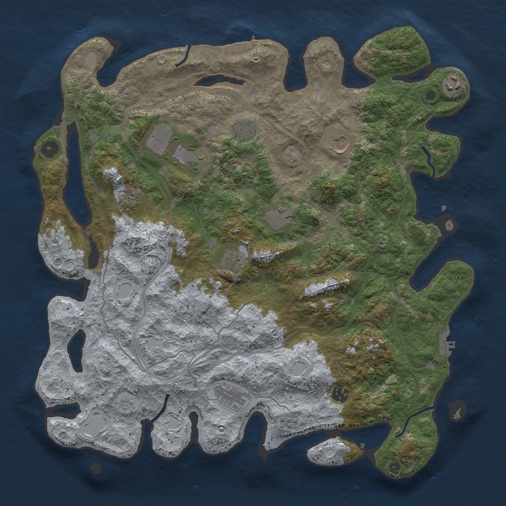 Rust Map: Procedural Map, Size: 4500, Seed: 1569, 19 Monuments