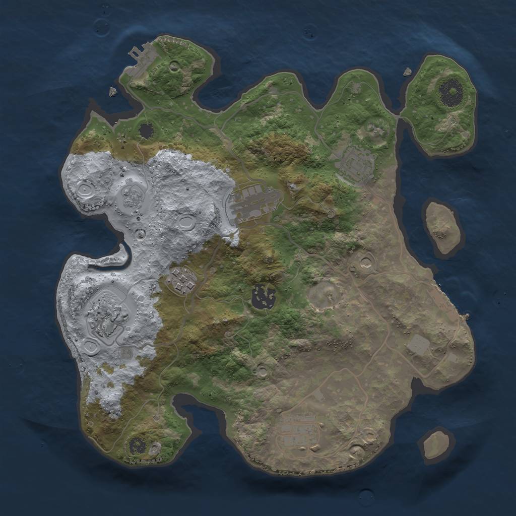 Rust Map: Procedural Map, Size: 3000, Seed: 2026159974, 15 Monuments