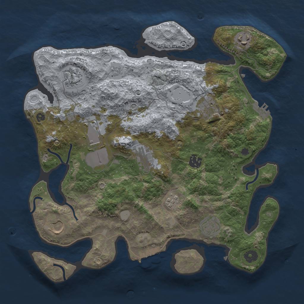 Rust Map: Procedural Map, Size: 3500, Seed: 1960569875, 18 Monuments