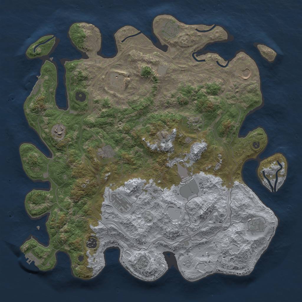 Rust Map: Procedural Map, Size: 4250, Seed: 794254248, 20 Monuments