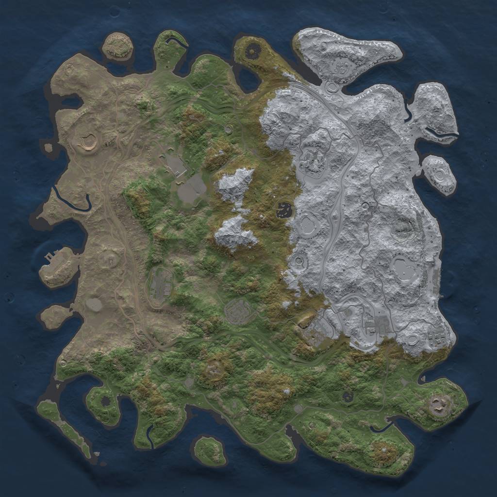 Rust Map: Procedural Map, Size: 4500, Seed: 2094, 19 Monuments