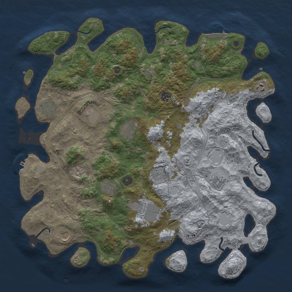 Rust Map: Procedural Map, Size: 4500, Seed: 106821120, 20 Monuments