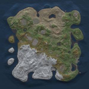 Thumbnail Rust Map: Procedural Map, Size: 3500, Seed: 64535612, 19 Monuments