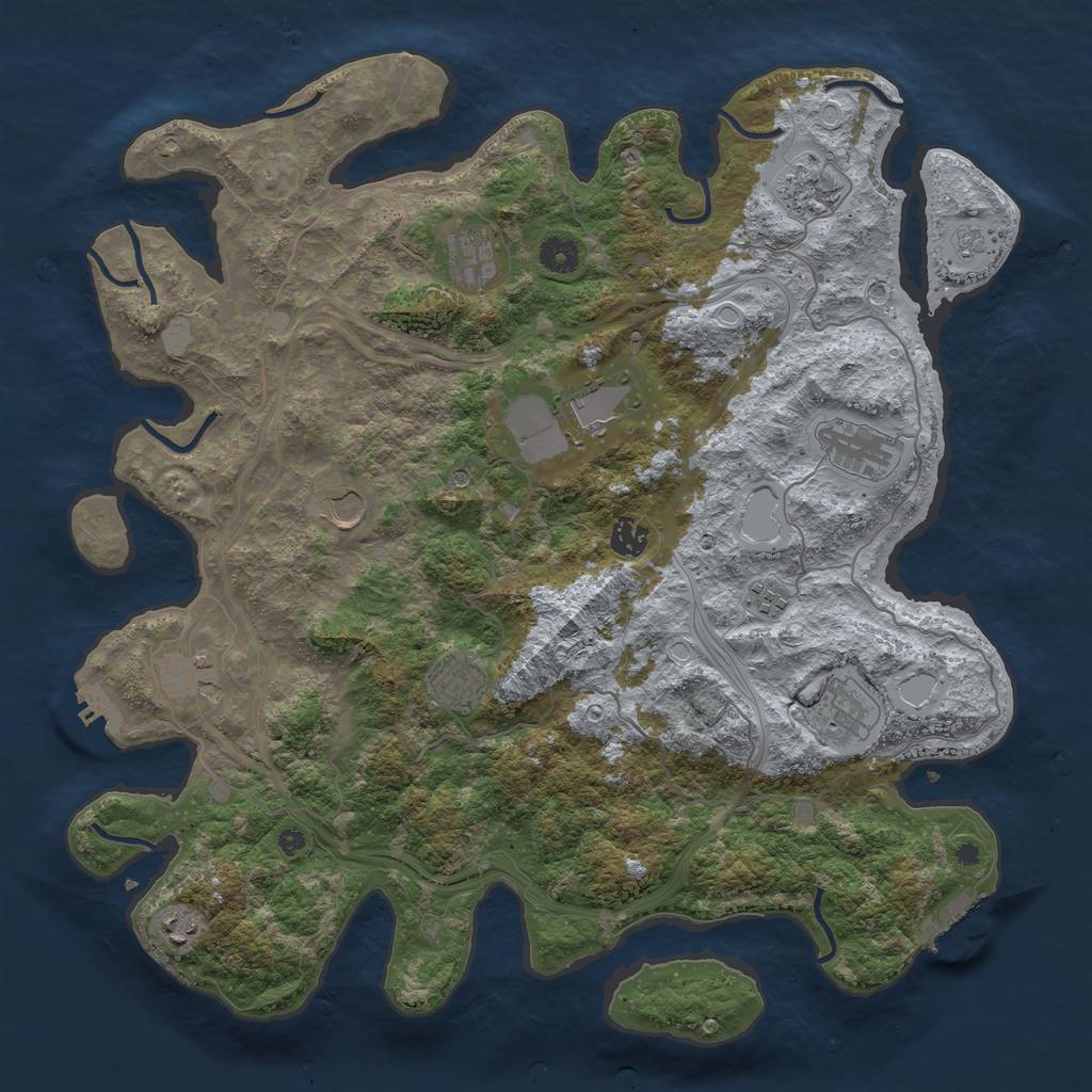 Rust Map: Procedural Map, Size: 4250, Seed: 507891564, 20 Monuments