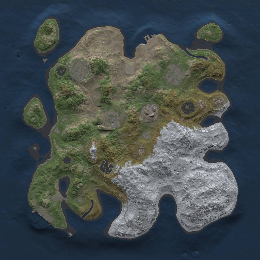 Rust Map: Procedural Map, Size: 3000, Seed: 164939508, 15 Monuments
