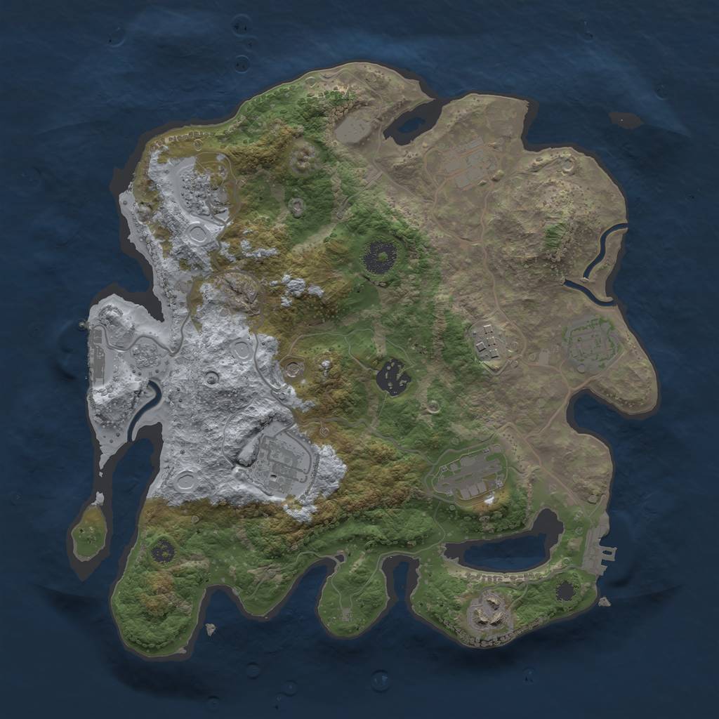 Rust Map: Procedural Map, Size: 3200, Seed: 66666, 17 Monuments