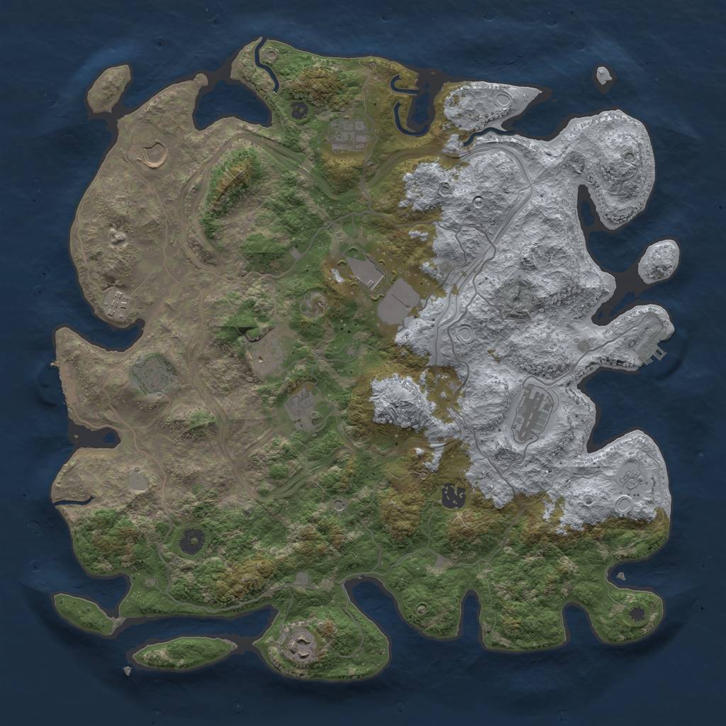 Rust Map: Procedural Map, Size: 4250, Seed: 142061266, 19 Monuments