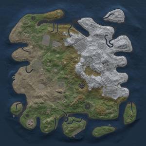 Thumbnail Rust Map: Procedural Map, Size: 3500, Seed: 37158012, 18 Monuments