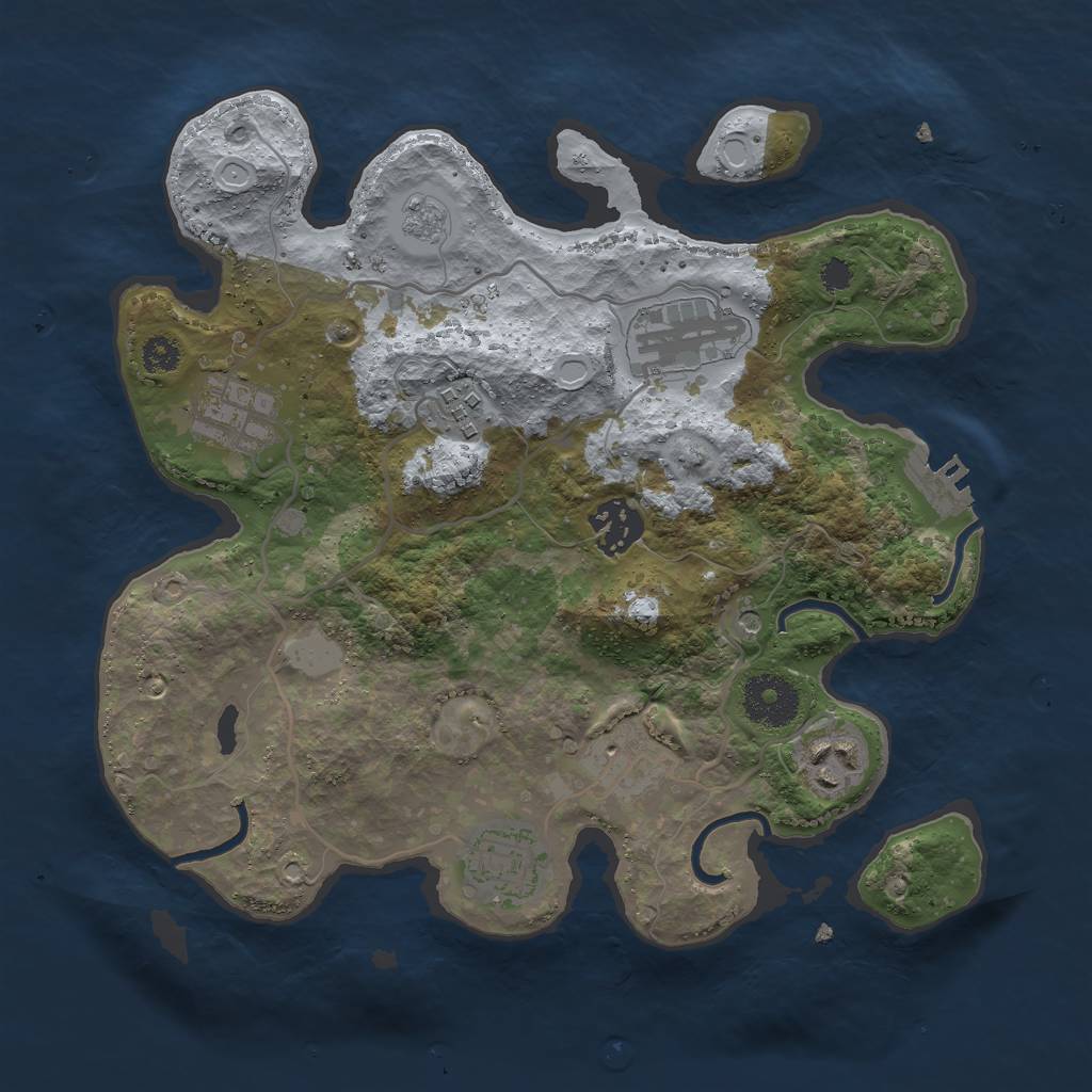 Rust Map: Procedural Map, Size: 3000, Seed: 845249803, 15 Monuments