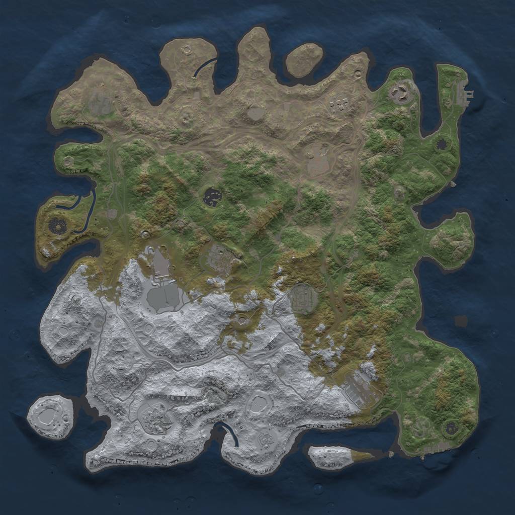 Rust Map: Procedural Map, Size: 4250, Seed: 617574271, 19 Monuments