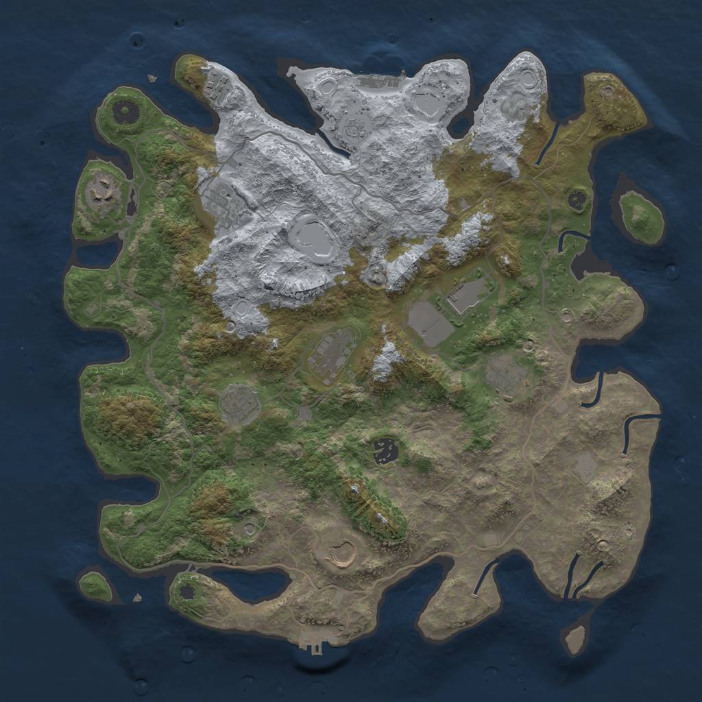 Rust Map: Procedural Map, Size: 4000, Seed: 534860560, 18 Monuments