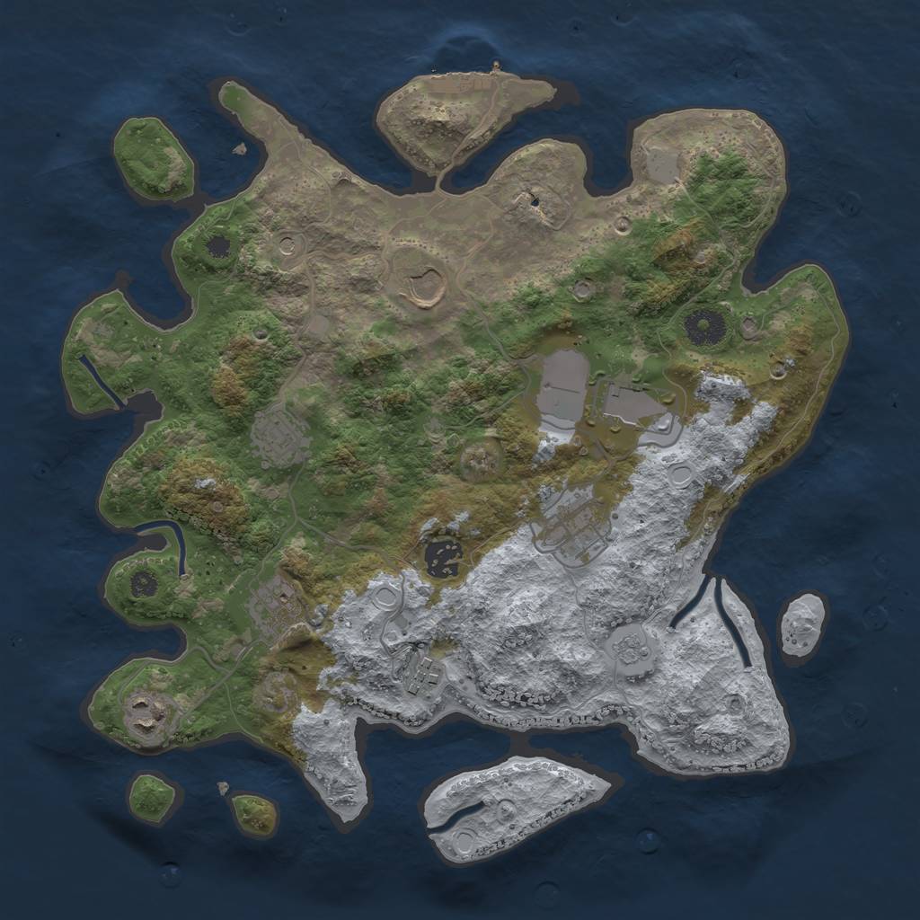 Rust Map: Procedural Map, Size: 3500, Seed: 195992198, 16 Monuments
