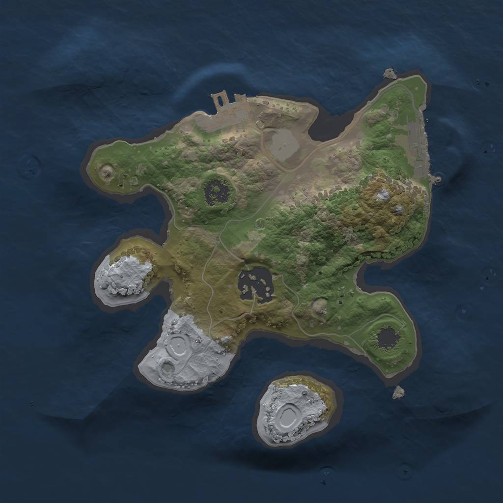 Rust Map: Procedural Map, Size: 2000, Seed: 2033267365, 8 Monuments