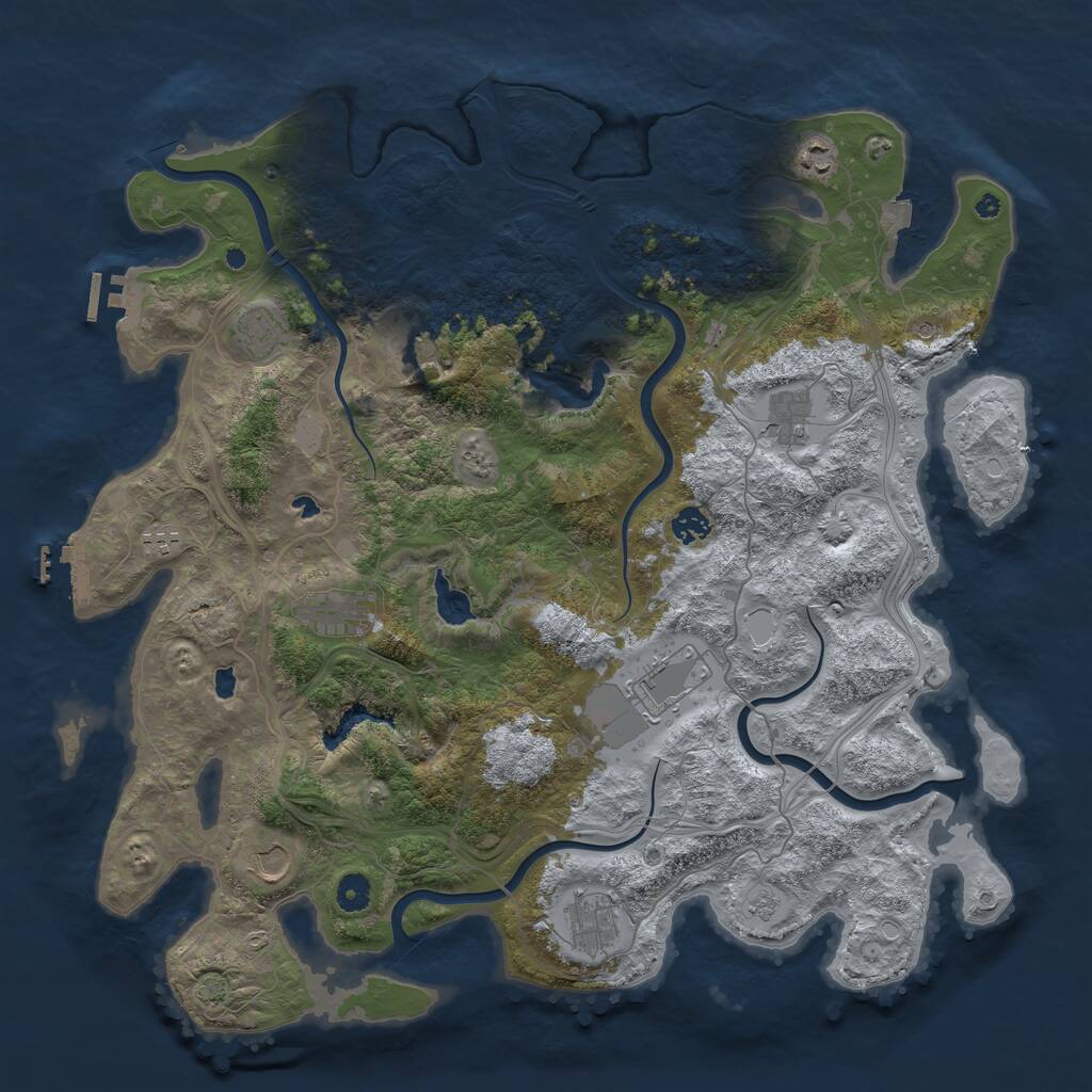 Rust Map: Procedural Map, Size: 4500, Seed: 141247969, 16 Monuments
