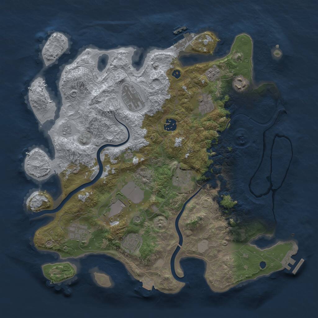 Rust Map: Procedural Map, Size: 3700, Seed: 192086436, 15 Monuments