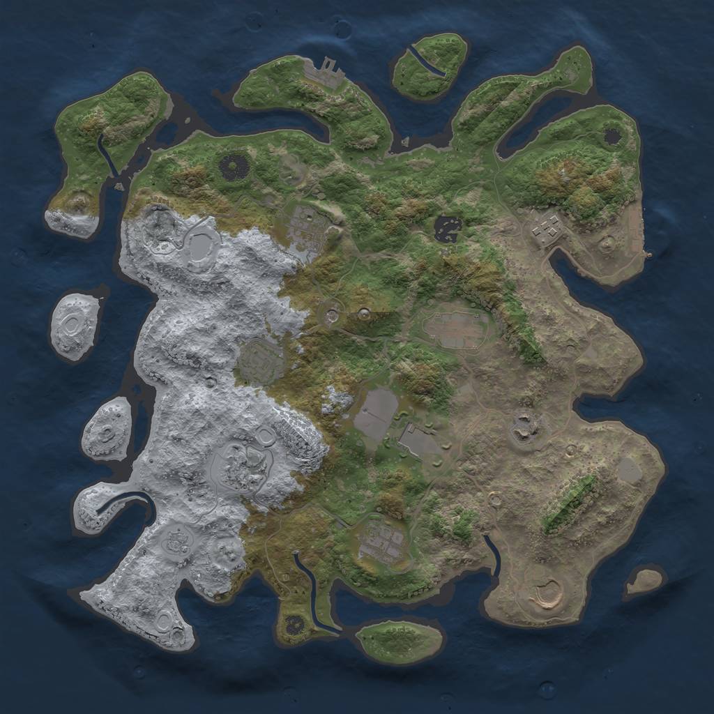 Rust Map: Procedural Map, Size: 3750, Seed: 712312, 19 Monuments