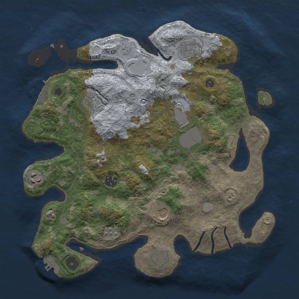 Rust Map: Procedural Map, Size: 3500, Seed: 4719806, 17 Monuments