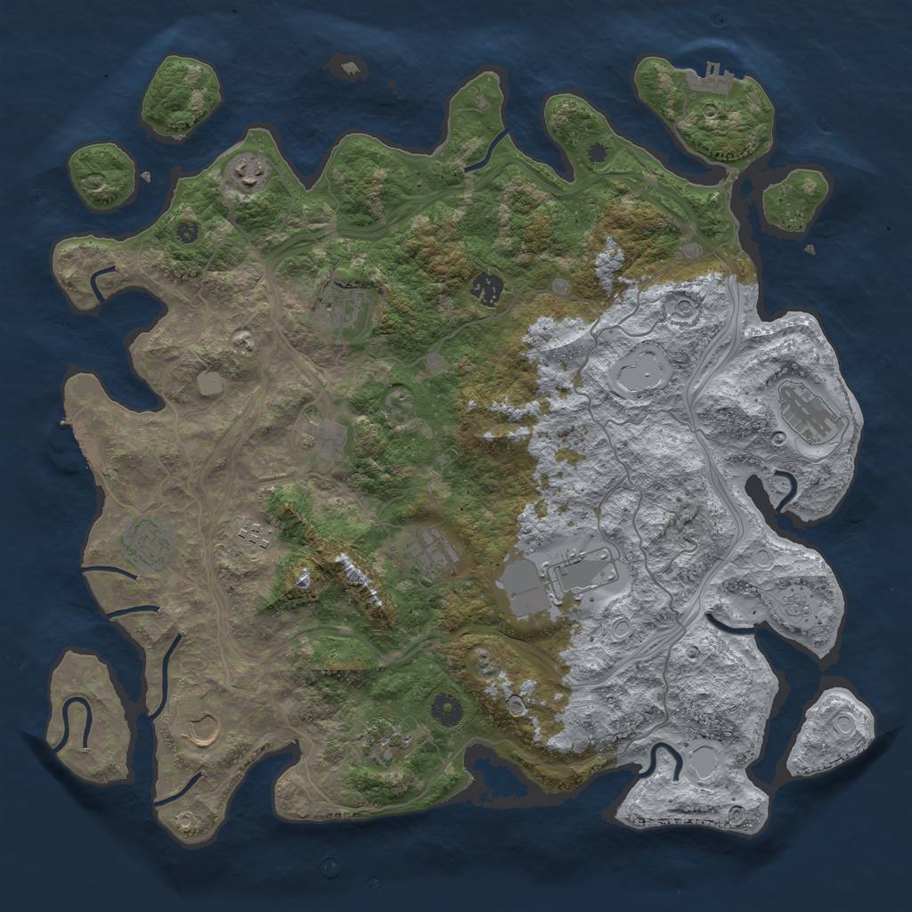 Rust Map: Procedural Map, Size: 4250, Seed: 176489292, 20 Monuments