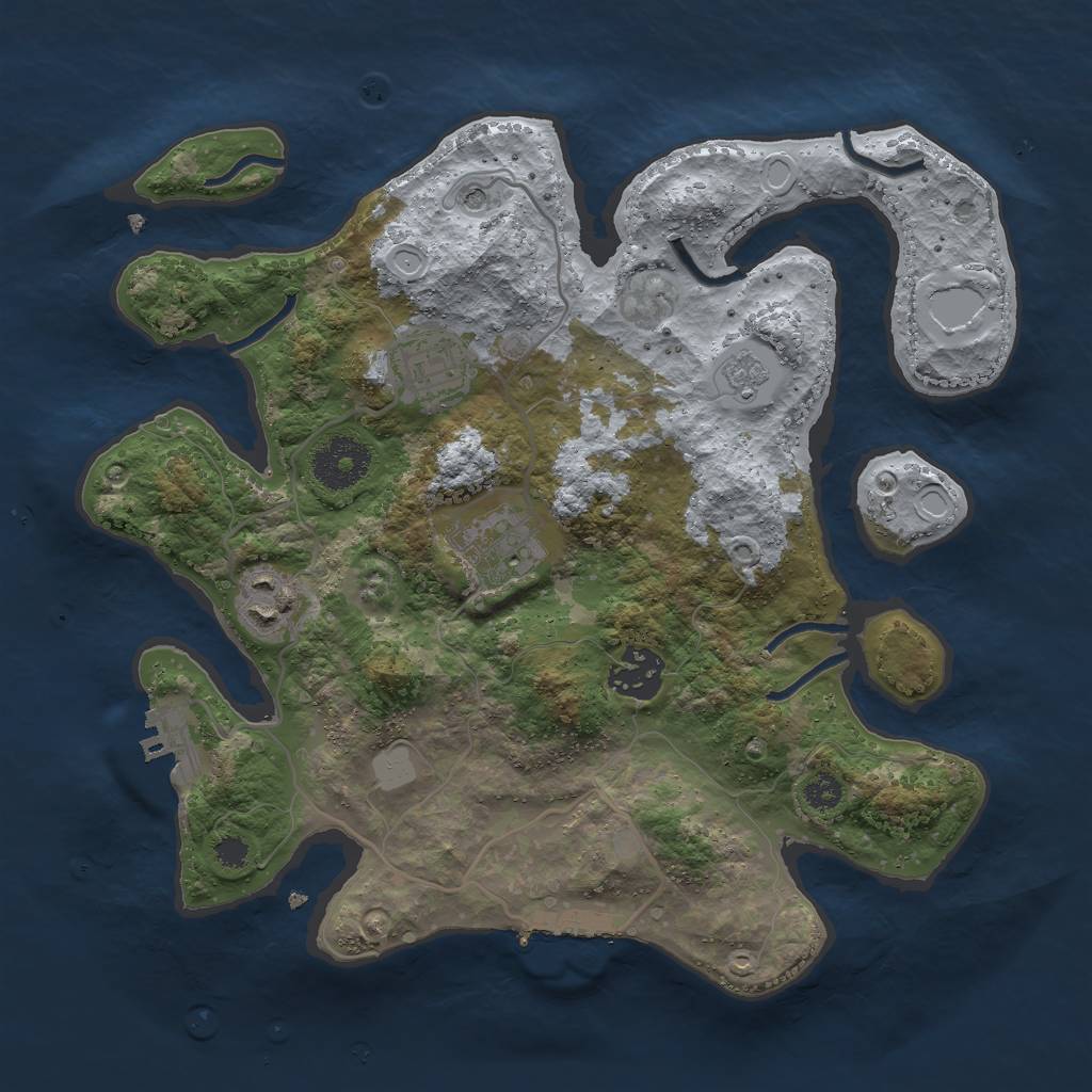 Rust Map: Procedural Map, Size: 3000, Seed: 59319139, 13 Monuments