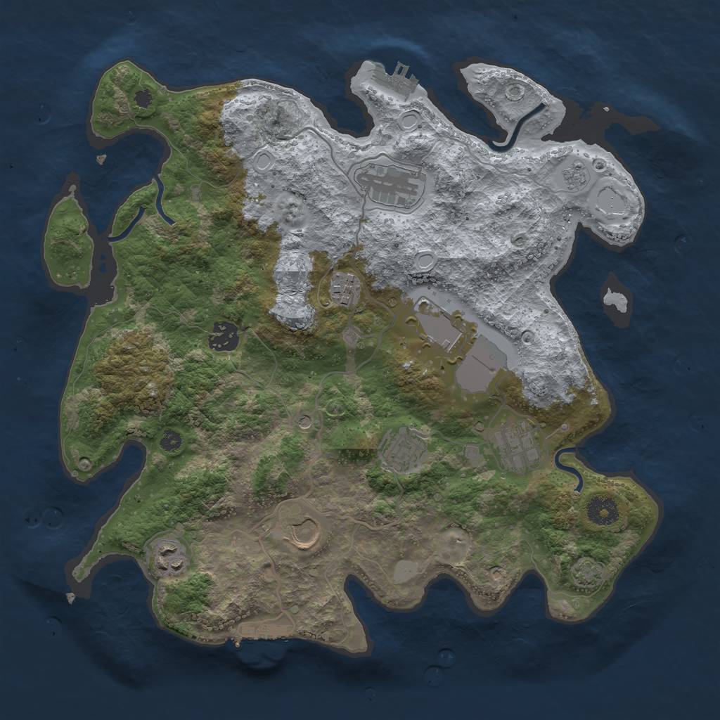 Rust Map: Procedural Map, Size: 3500, Seed: 582533366, 16 Monuments