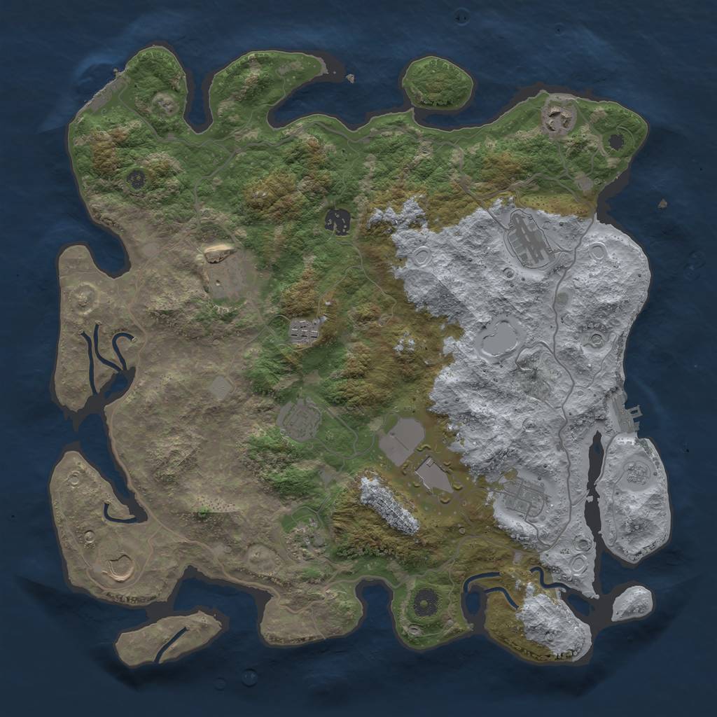 Rust Map: Procedural Map, Size: 4000, Seed: 62717512, 19 Monuments