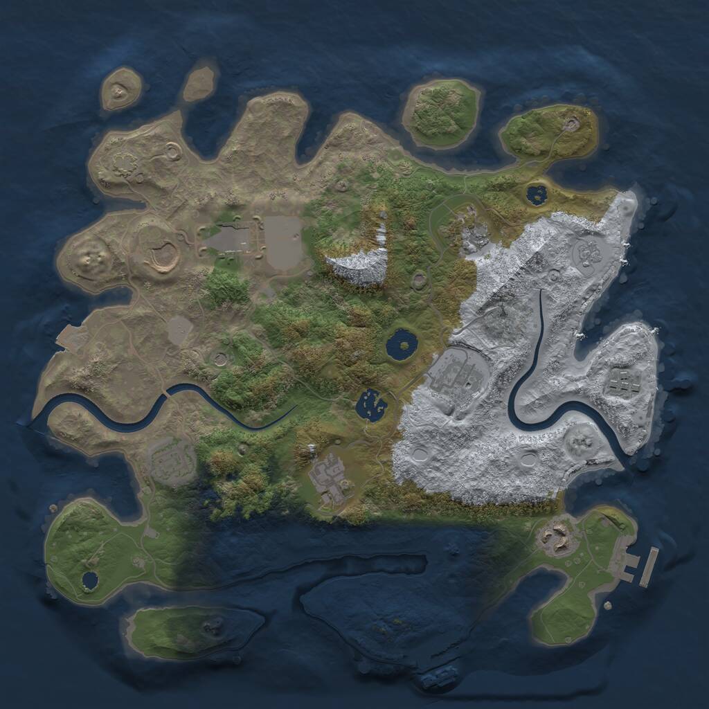 Rust Map: Procedural Map, Size: 3500, Seed: 21431, 15 Monuments