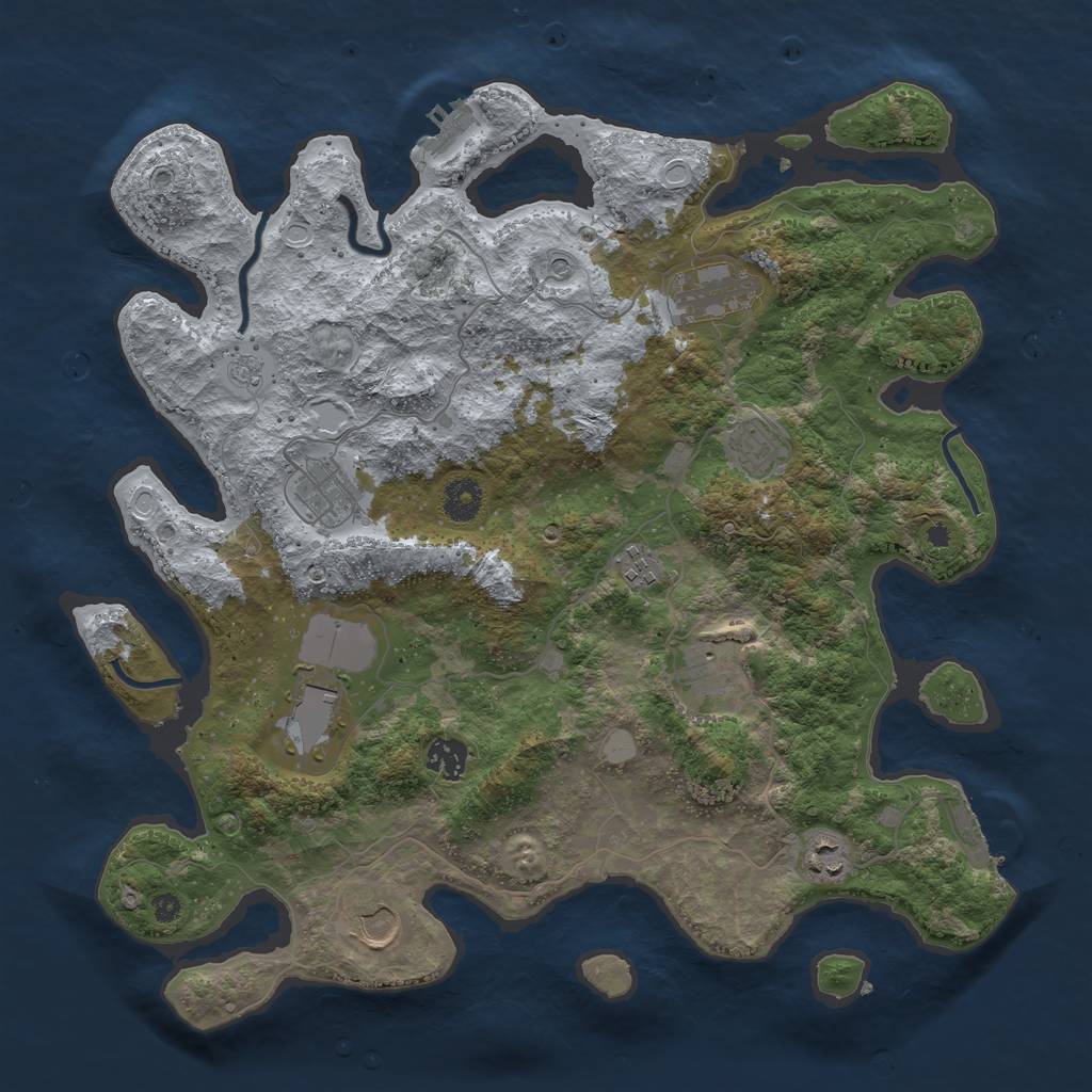 Rust Map: Procedural Map, Size: 3900, Seed: 20620226, 18 Monuments