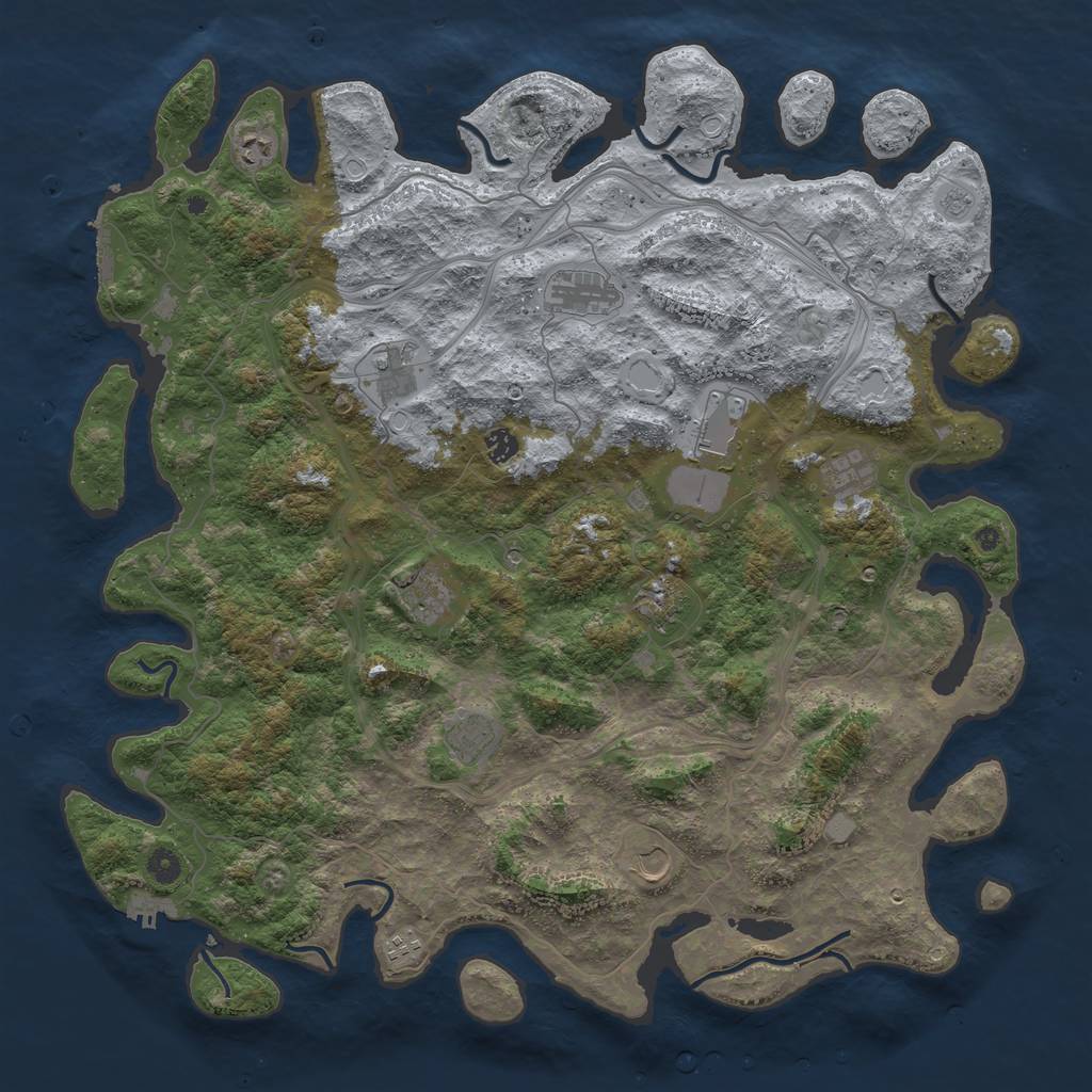 Rust Map: Procedural Map, Size: 4800, Seed: 110304456, 20 Monuments