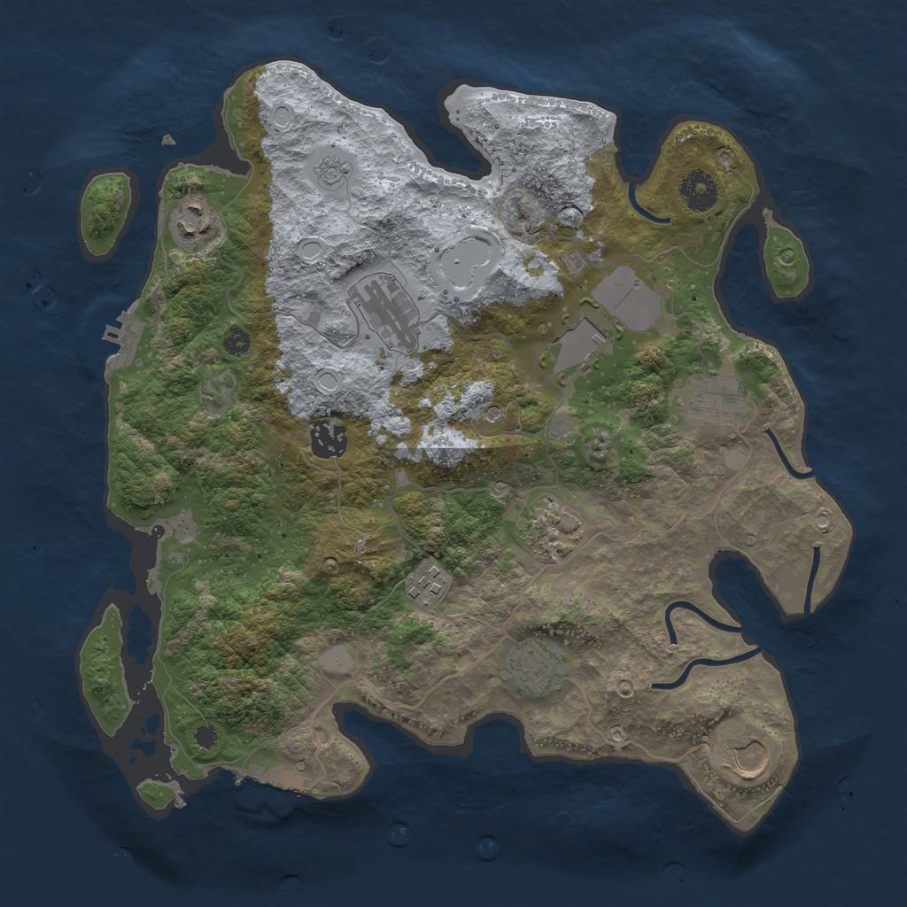 Rust Map: Procedural Map, Size: 3500, Seed: 359056070, 18 Monuments