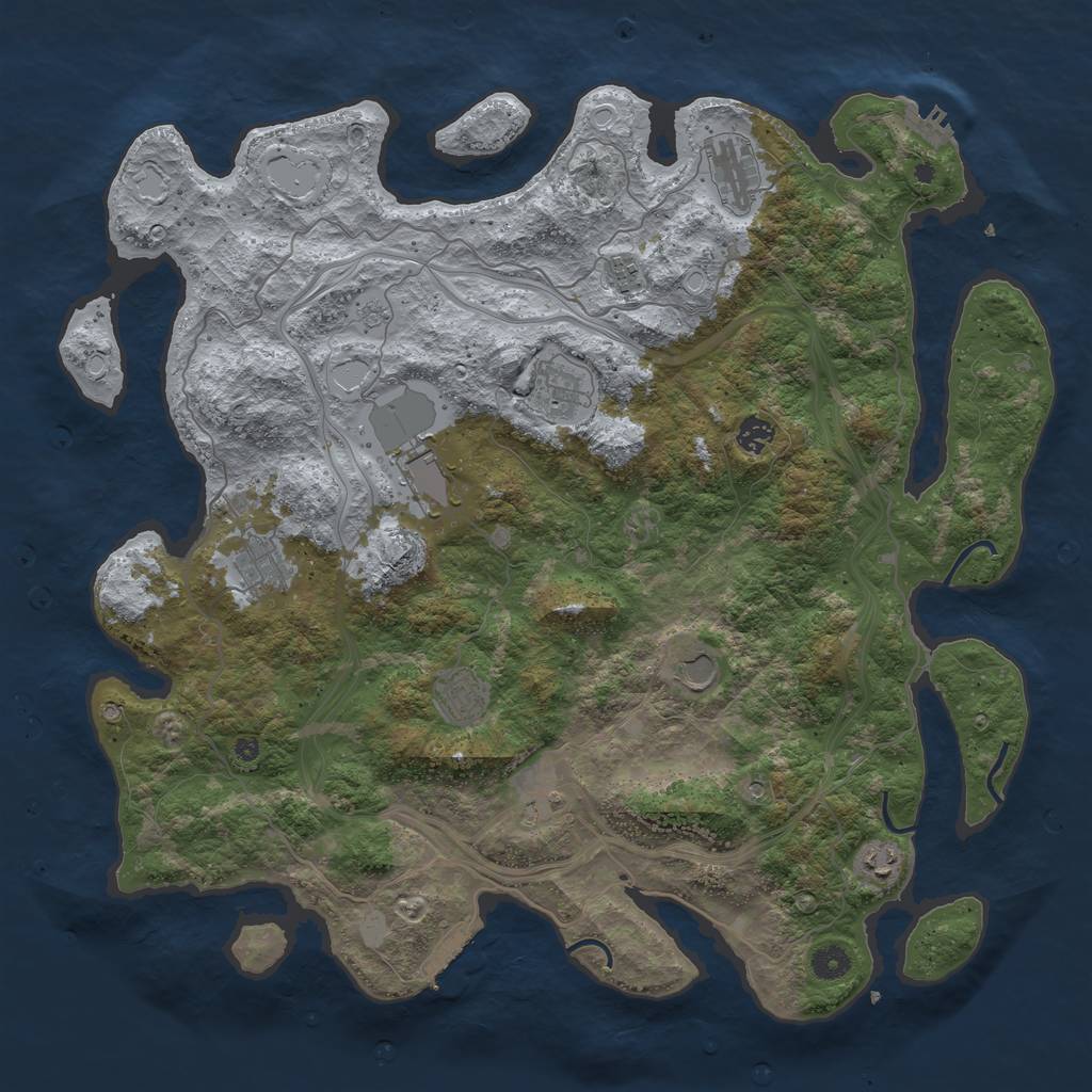Rust Map: Procedural Map, Size: 4500, Seed: 67420154, 19 Monuments