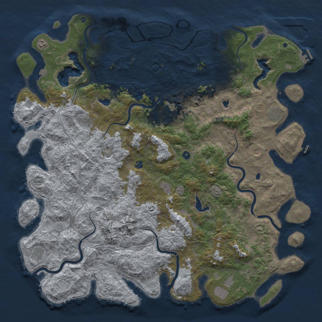 Rust Map: Procedural Map, Size: 6000, Seed: 42748612, 17 Monuments