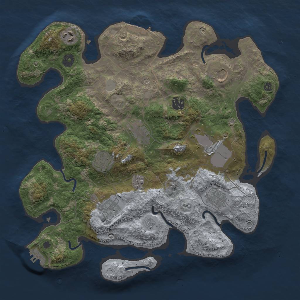 Rust Map: Procedural Map, Size: 3500, Seed: 617670522, 18 Monuments