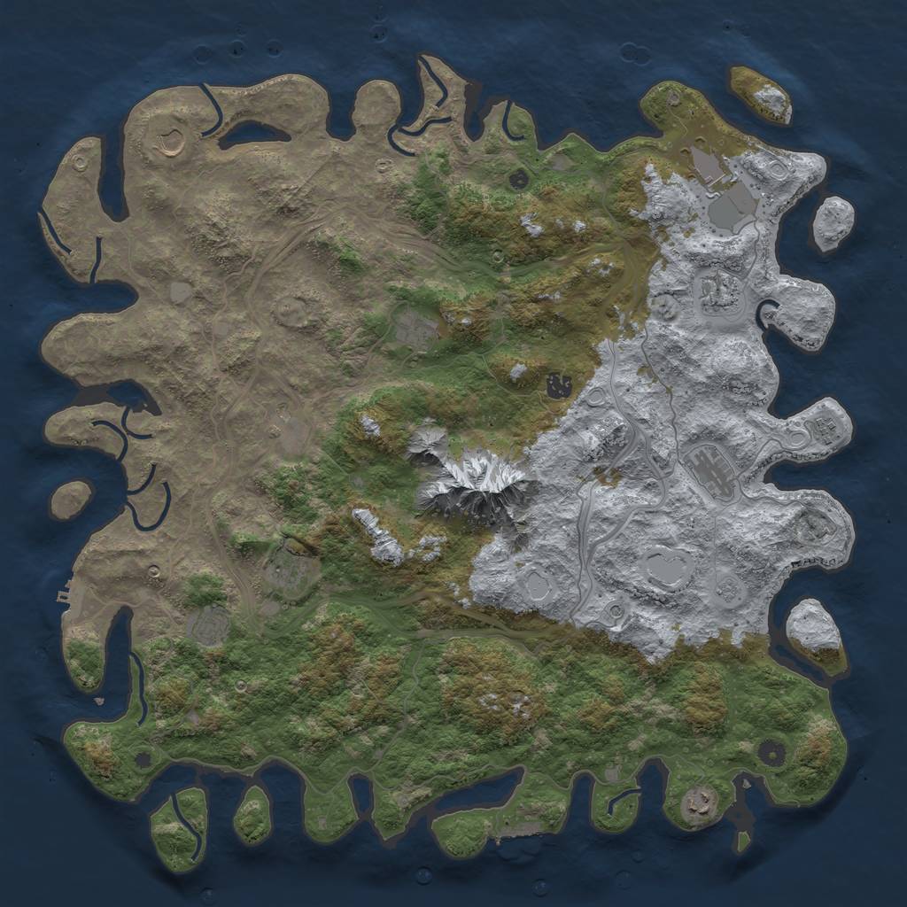 Rust Map: Procedural Map, Size: 5000, Seed: 527408865, 20 Monuments