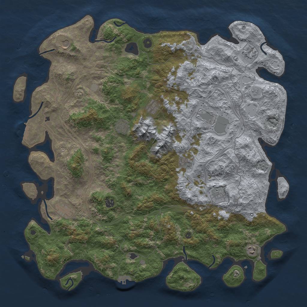 Rust Map: Procedural Map, Size: 5000, Seed: 78463, 20 Monuments