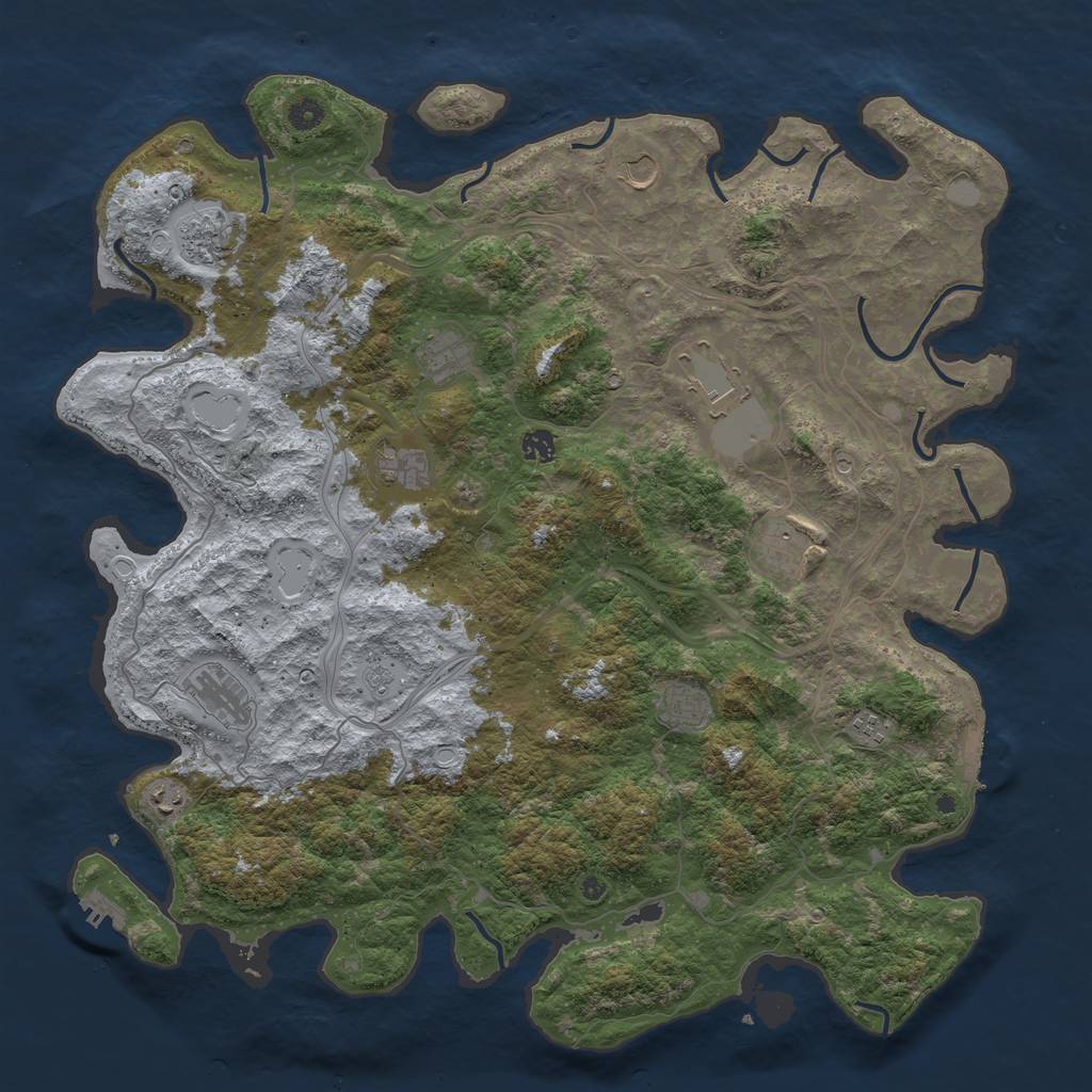 Rust Map: Procedural Map, Size: 4800, Seed: 1471037970, 20 Monuments