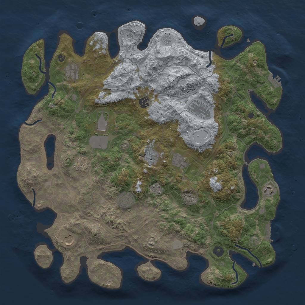 Rust Map: Procedural Map, Size: 4300, Seed: 193977267, 20 Monuments