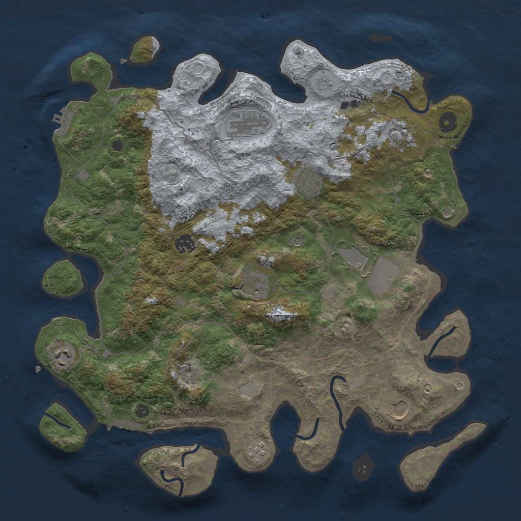 Rust Map: Procedural Map, Size: 4000, Seed: 167, 18 Monuments