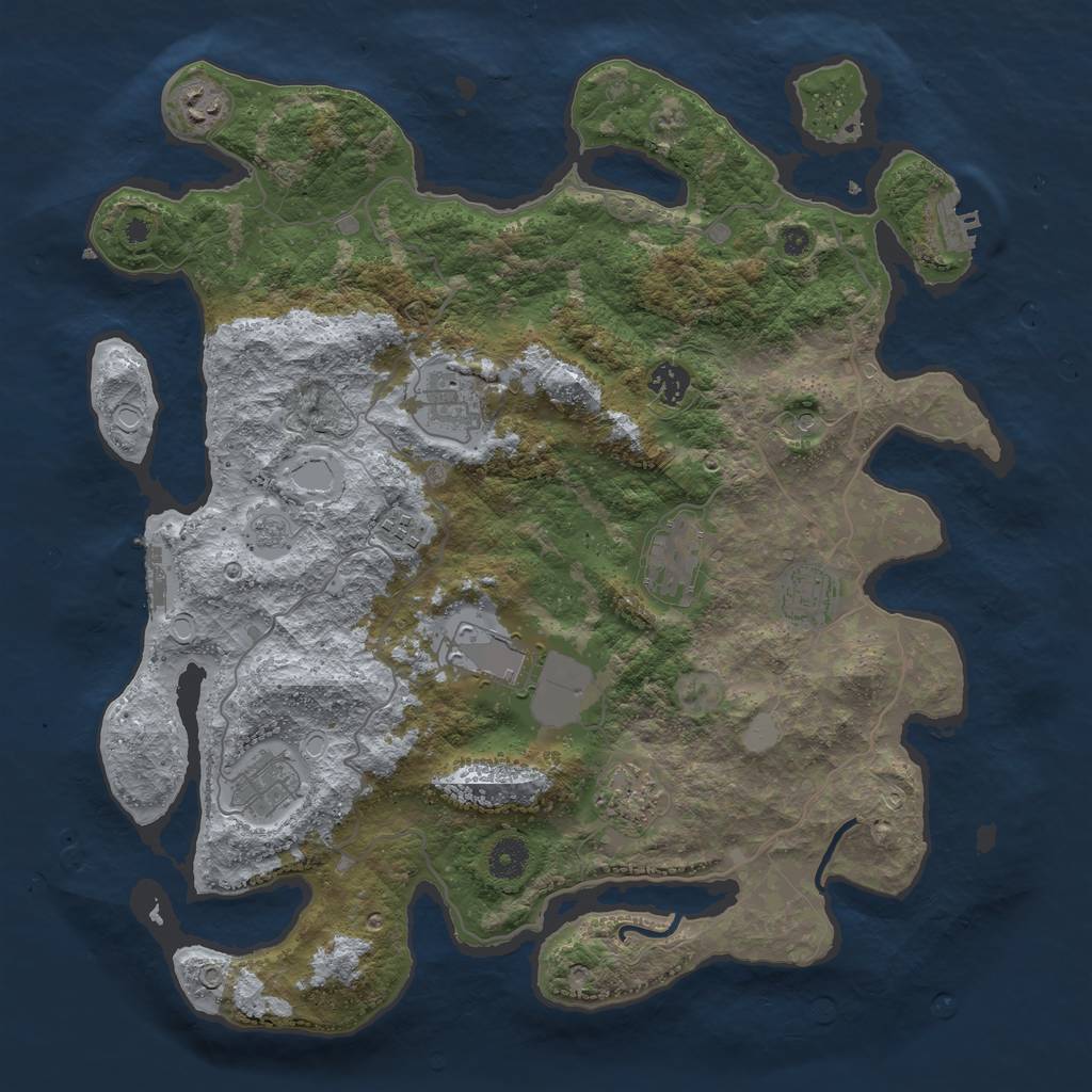 Rust Map: Procedural Map, Size: 4000, Seed: 1567877372, 18 Monuments