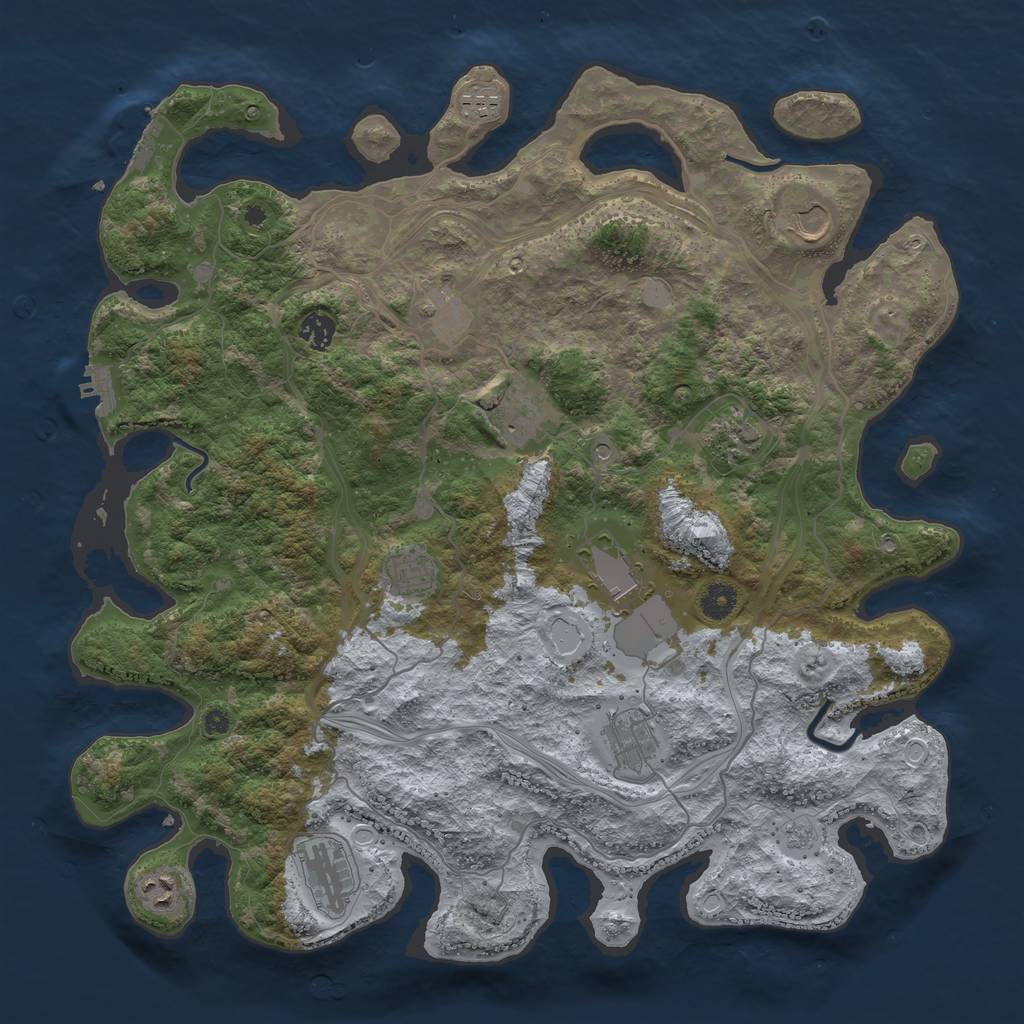 Rust Map: Procedural Map, Size: 4250, Seed: 10704, 20 Monuments