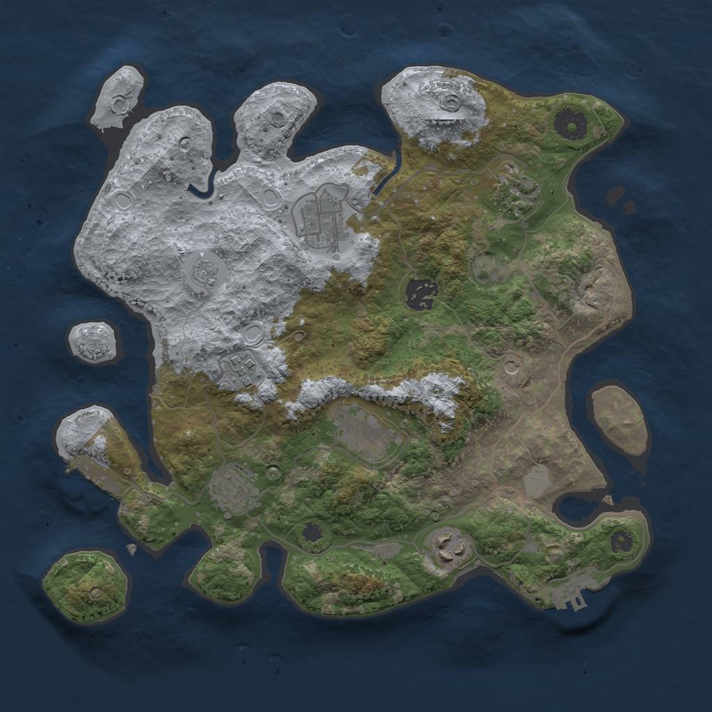 Rust Map: Procedural Map, Size: 3250, Seed: 317692592, 16 Monuments