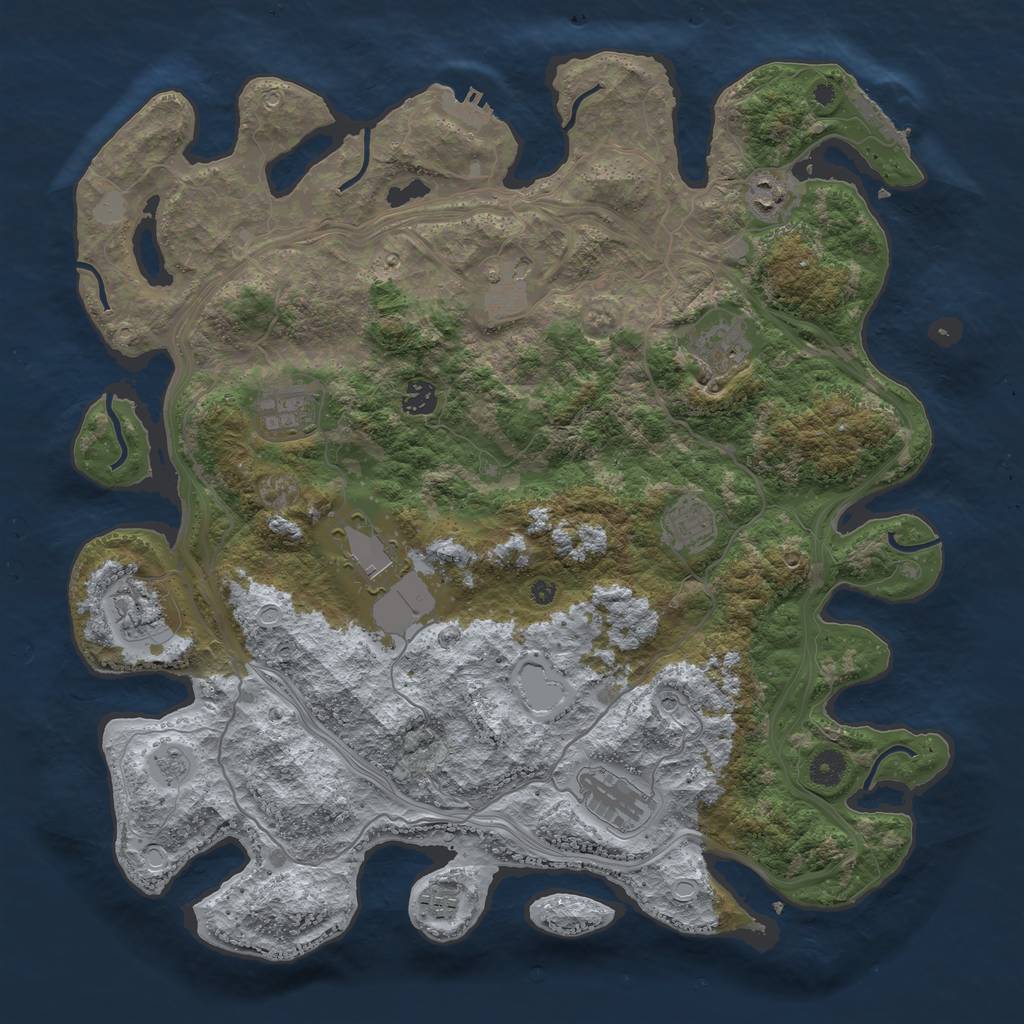 Rust Map: Procedural Map, Size: 4250, Seed: 761076022, 17 Monuments