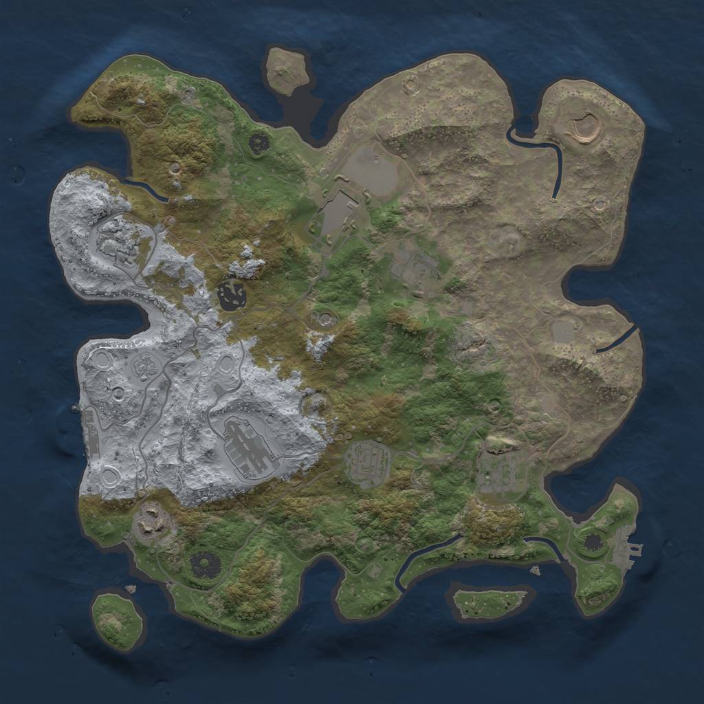 Rust Map: Procedural Map, Size: 3500, Seed: 569670901, 18 Monuments