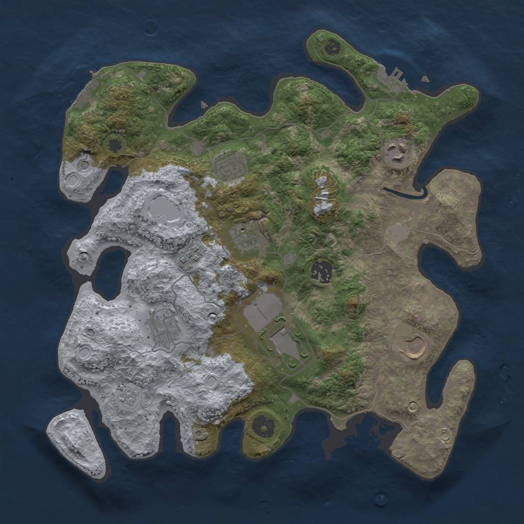 Rust Map: Procedural Map, Size: 3500, Seed: 7211996, 17 Monuments
