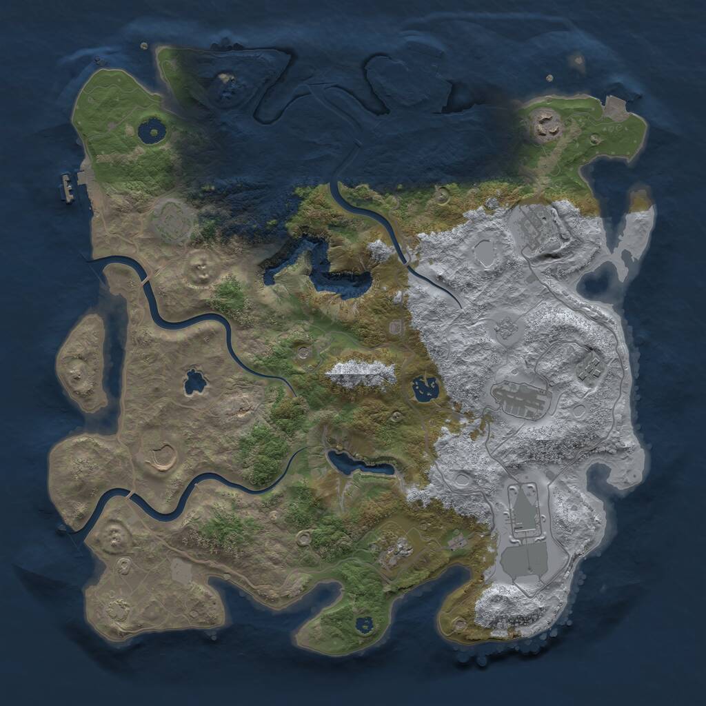 Rust Map: Procedural Map, Size: 4000, Seed: 83453, 15 Monuments