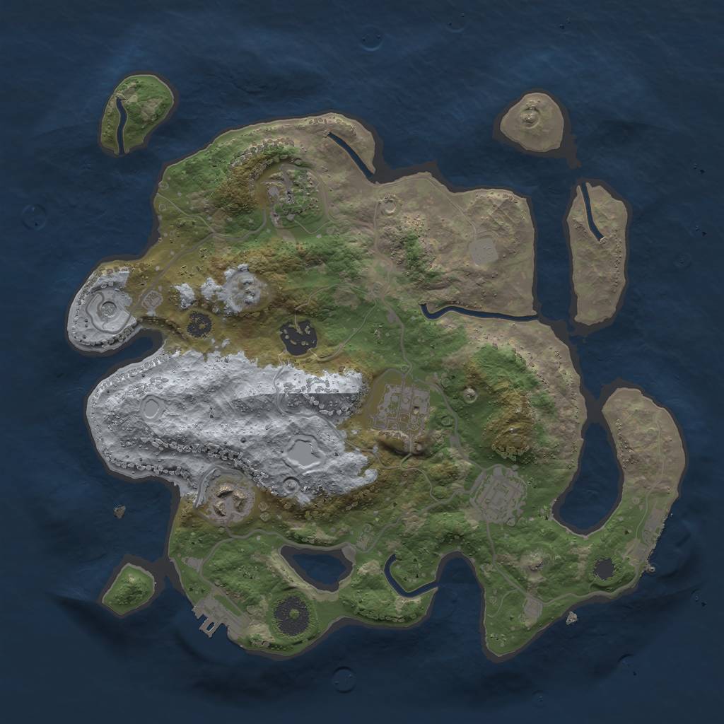 Rust Map: Procedural Map, Size: 3000, Seed: 1370801102, 13 Monuments