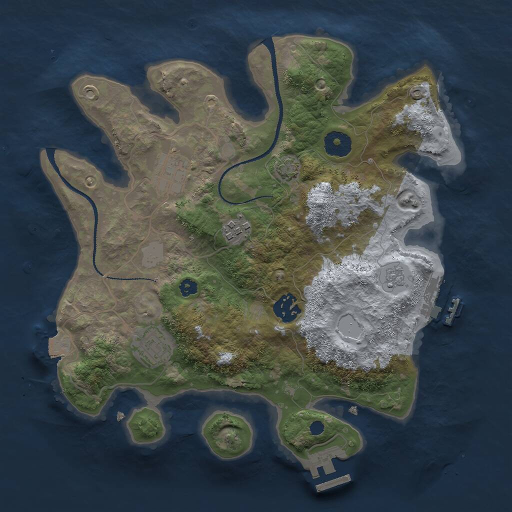 Rust Map: Procedural Map, Size: 2890, Seed: 15803, 9 Monuments