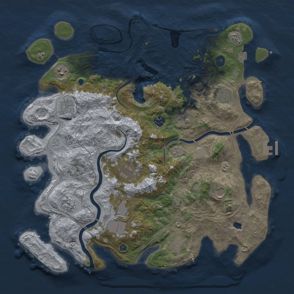 Rust Map: Procedural Map, Size: 4250, Seed: 1300162667, 16 Monuments