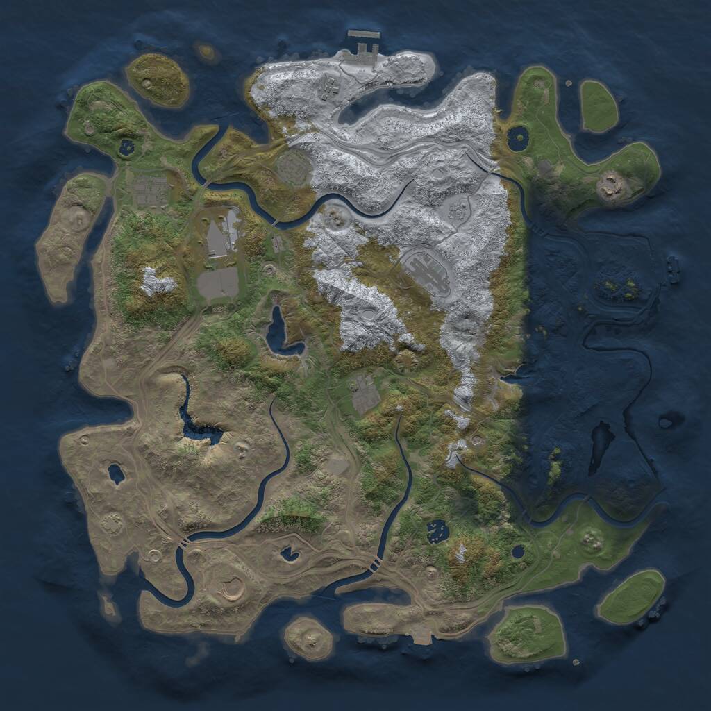 Rust Map: Procedural Map, Size: 4500, Seed: 175222682, 15 Monuments