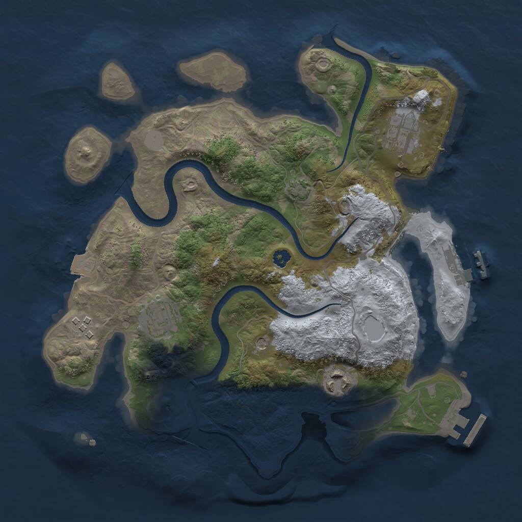 Rust Map: Procedural Map, Size: 3000, Seed: 680079104, 9 Monuments