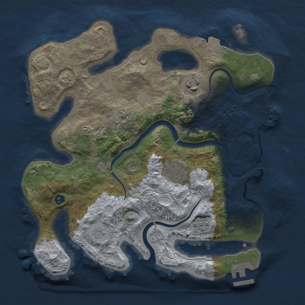 Rust Map: Procedural Map, Size: 3000, Seed: 62824153, 10 Monuments